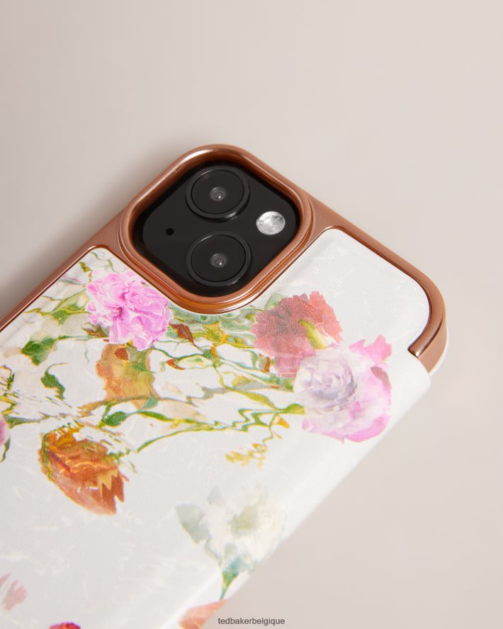être Ted Baker collection gwladys coque miroir aquarelle florale pour iphone 13 et 14 rose pâle FR8J422101 articles ménagers