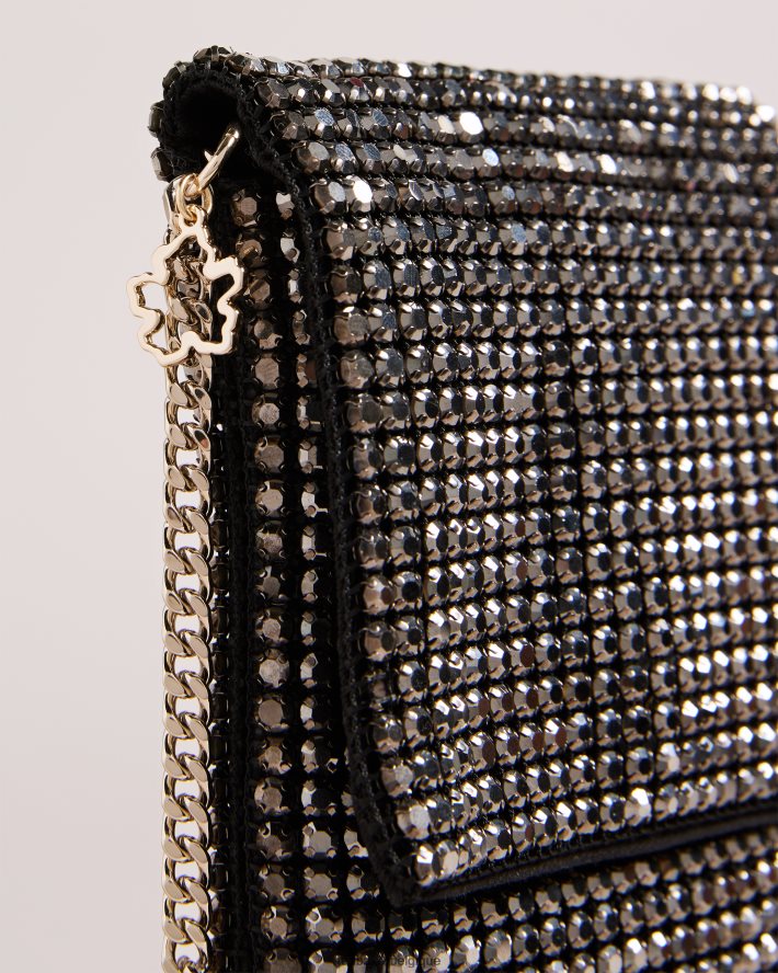 être Ted Baker femmes pochette bandoulière en cristal scintillant noir FR8J42825 cadeaux