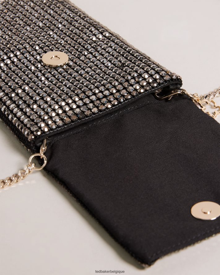 être Ted Baker femmes pochette bandoulière en cristal scintillant noir FR8J42825 cadeaux