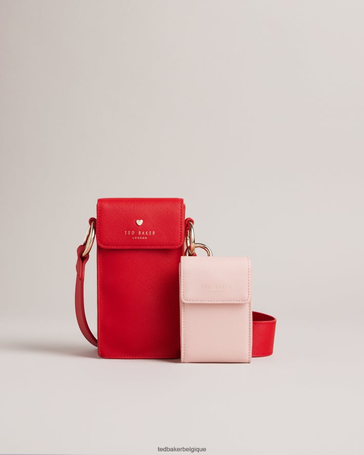 être Ted Baker femmes pochette coeur cloutée et porte-cartes Shamih rouge FR8J42947 cadeaux