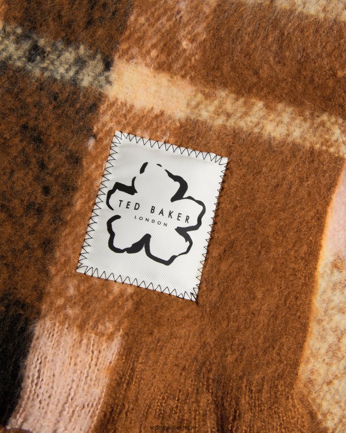 être Ted Baker femmes écharpe à carreaux charloa naturel FR8J42950 accessoires