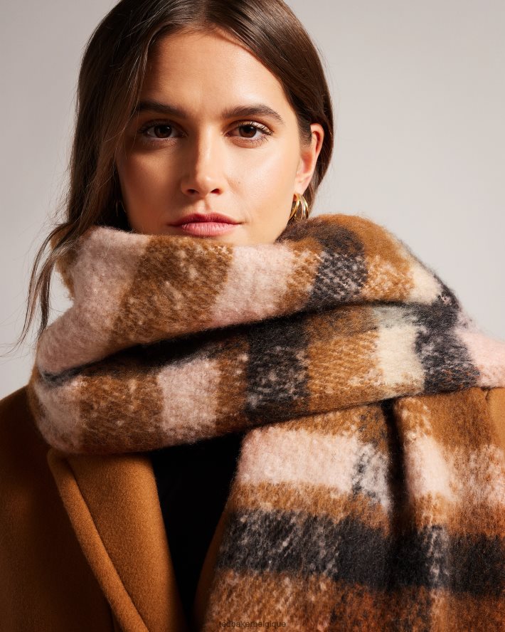 être Ted Baker femmes écharpe à carreaux charloa naturel FR8J42950 accessoires