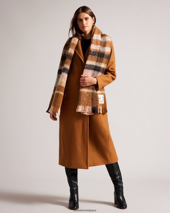 être Ted Baker femmes écharpe à carreaux charloa naturel FR8J42950 accessoires