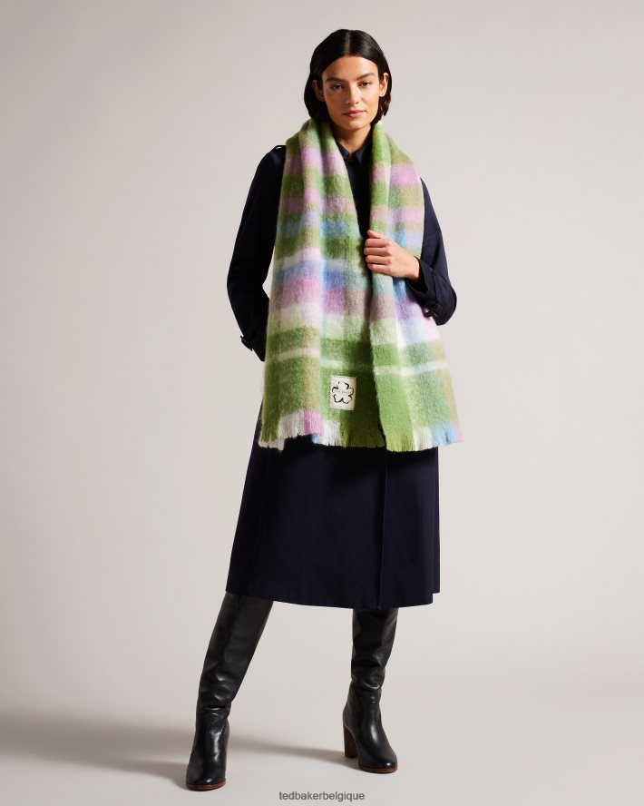 être Ted Baker femmes écharpe à carreaux charloa vert clair FR8J42954 accessoires