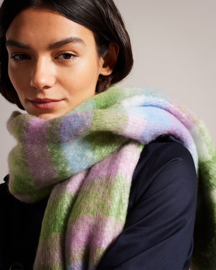 être Ted Baker femmes écharpe à carreaux charloa vert clair FR8J42954 accessoires