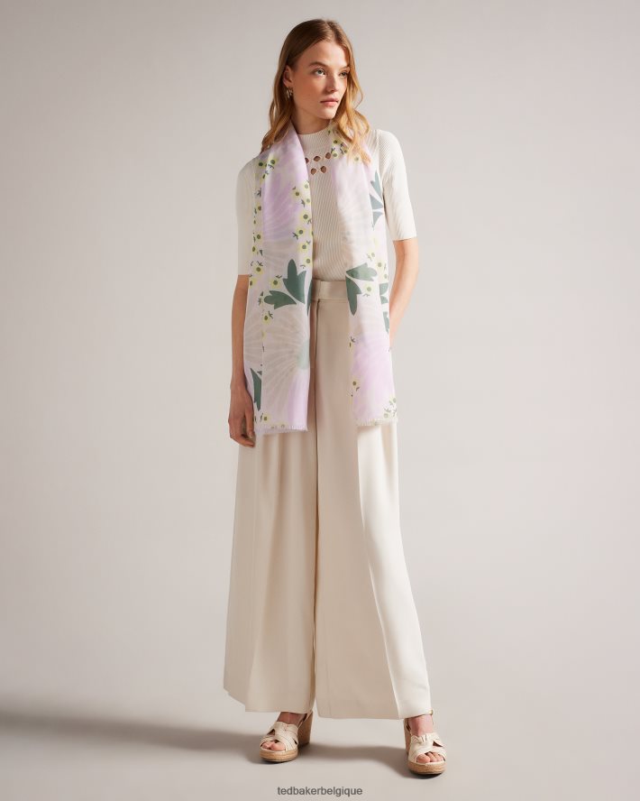 être Ted Baker femmes écharpe en satin à imprimé floral rubis rose pâle FR8J421065 accessoires