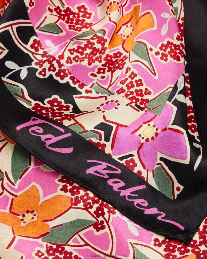 être Ted Baker femmes Écharpe fleurie vibrante en pure soie niaome violet pâle FR8J421105 accessoires