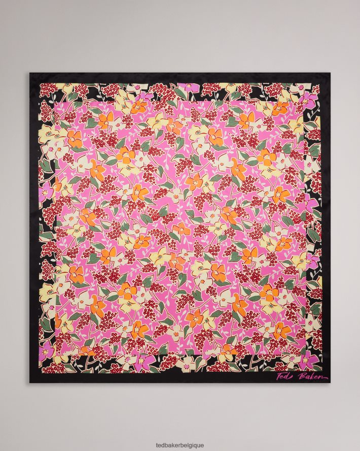 être Ted Baker femmes Écharpe fleurie vibrante en pure soie niaome violet pâle FR8J421105 accessoires