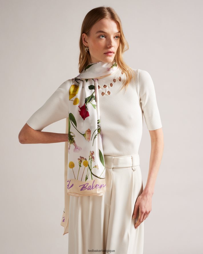 être Ted Baker femmes écharpe longue à imprimé floral bettyye écru FR8J42978 accessoires