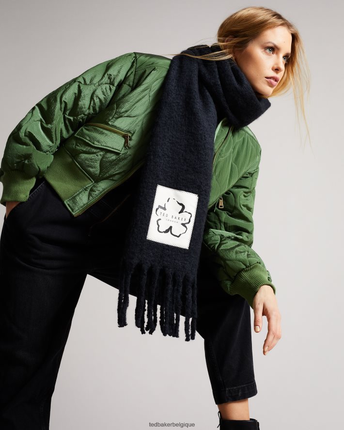 être Ted Baker femmes écharpe longue oversize à pampilles tiba noir FR8J42955 accessoires