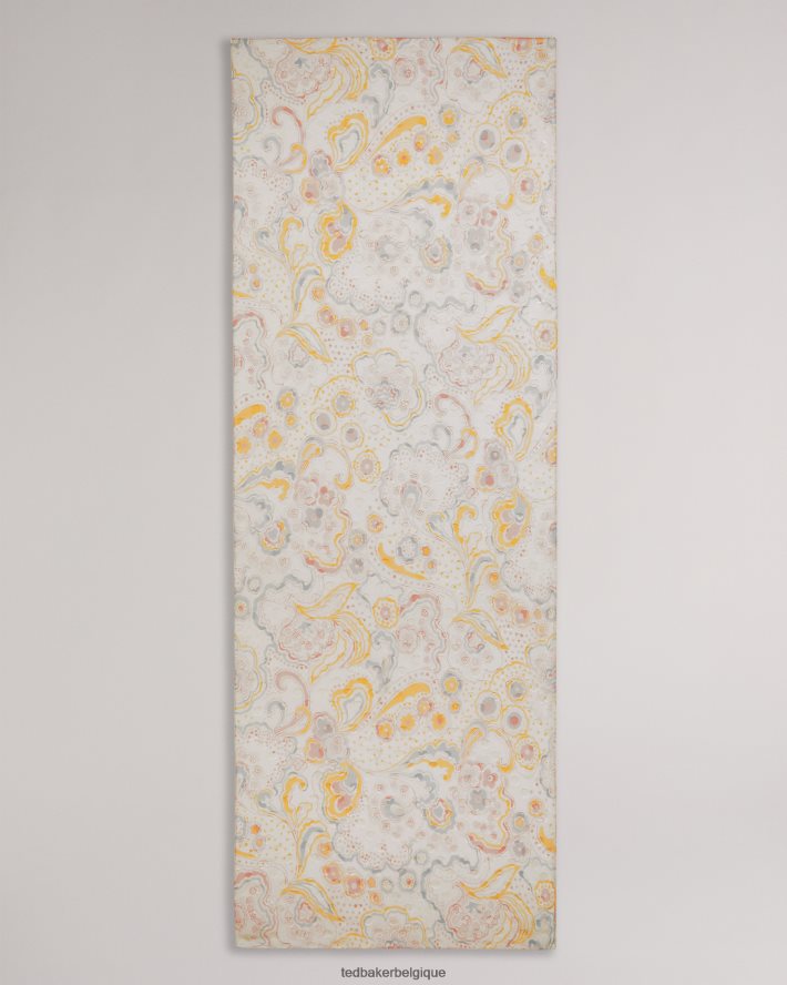 être Ted Baker femmes Écharpe pondree en soie mélangée à motif cachemire Ivoire FR8J421188 accessoires