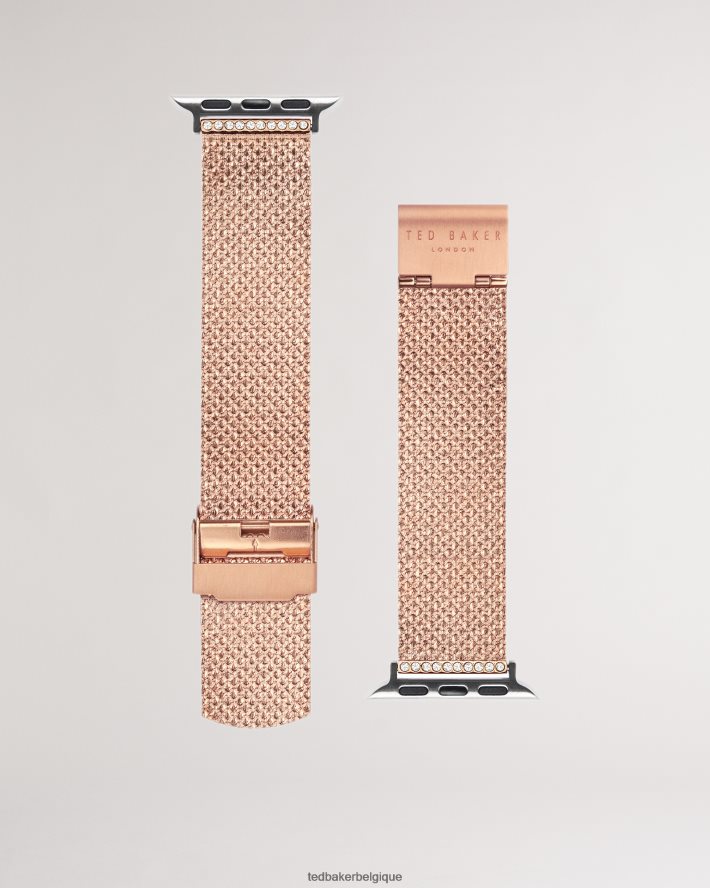 être Ted Baker femmes bracelet de montre Apple en maille d'acier inoxydable Tamita couleur or rose FR8J421010 accessoires