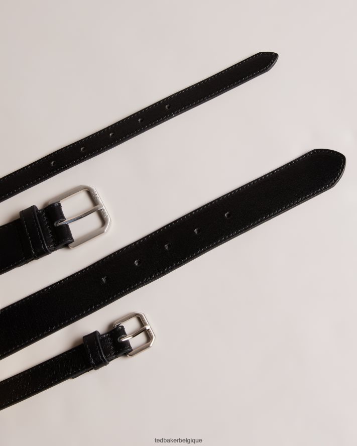 être Ted Baker femmes ensemble de ceinture en cuir brillant sofel noir FR8J421156 accessoires