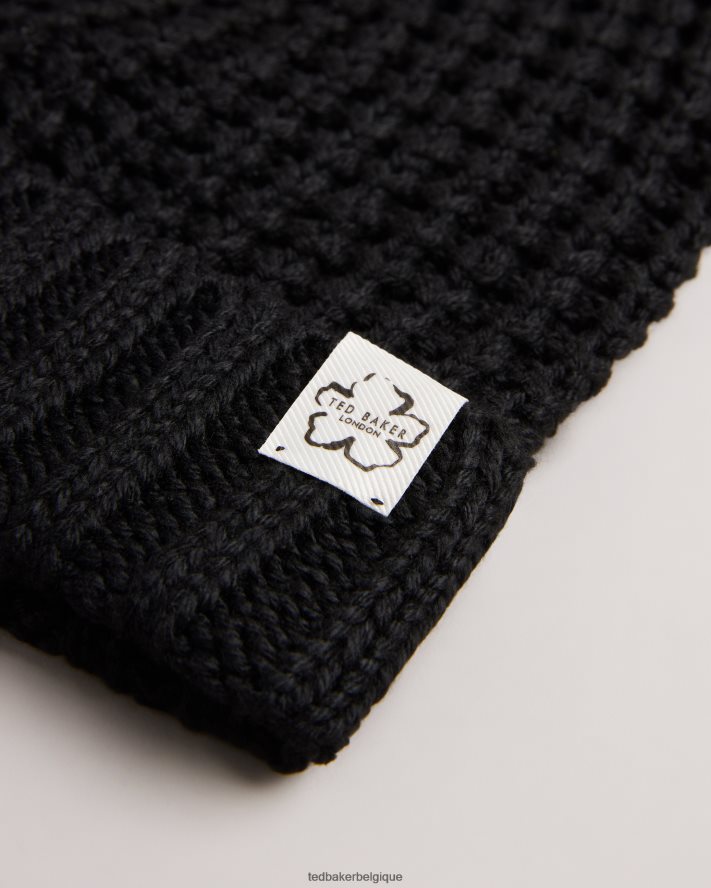être Ted Baker femmes beka bonnet à texture gaufrée noir FR8J421196 accessoires
