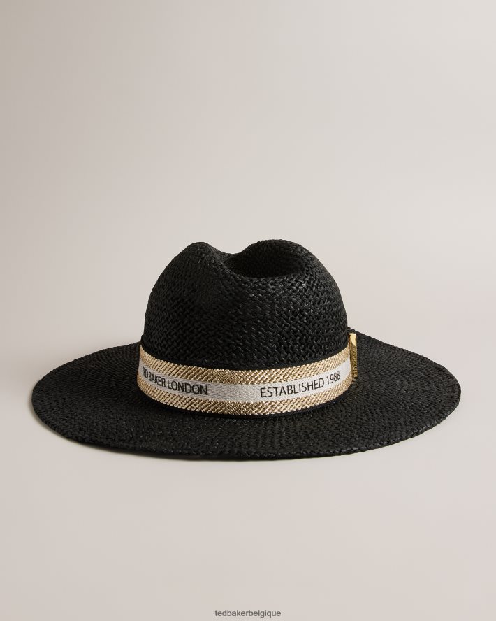 être Ted Baker femmes fedora en paille clairie noir FR8J42974 accessoires