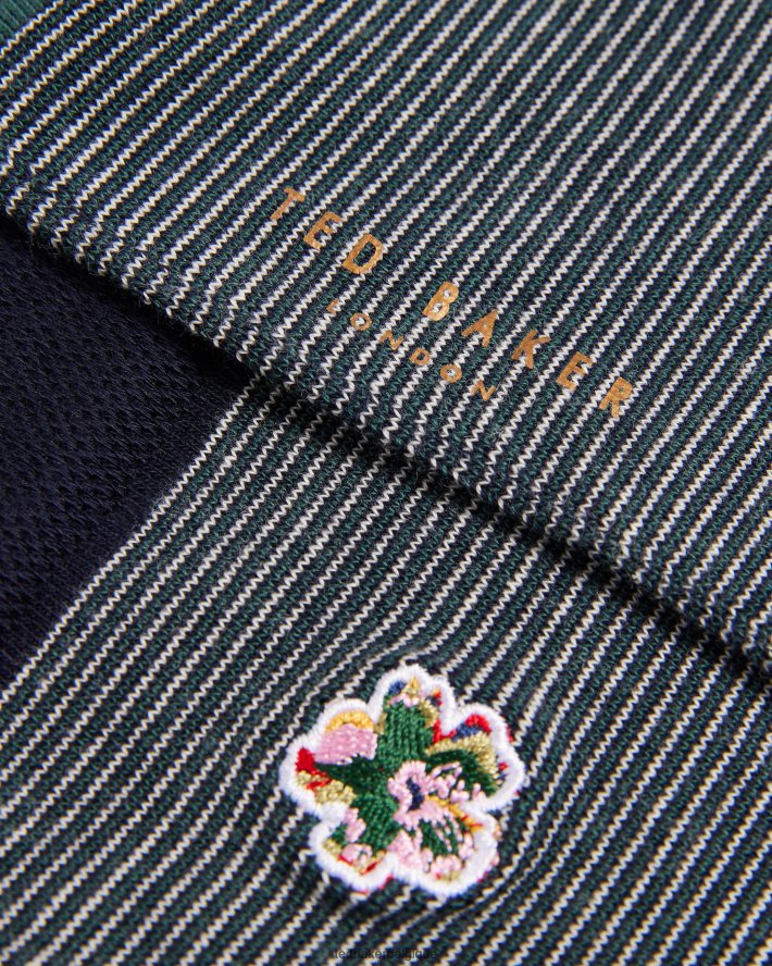 être Ted Baker femmes maisons chaussettes rayées vert FR8J421129 accessoires