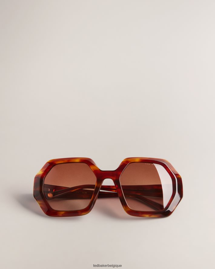 être Ted Baker femmes lunettes de soleil octogonales oversize et épaisses Escola Orange sombre FR8J421119 accessoires