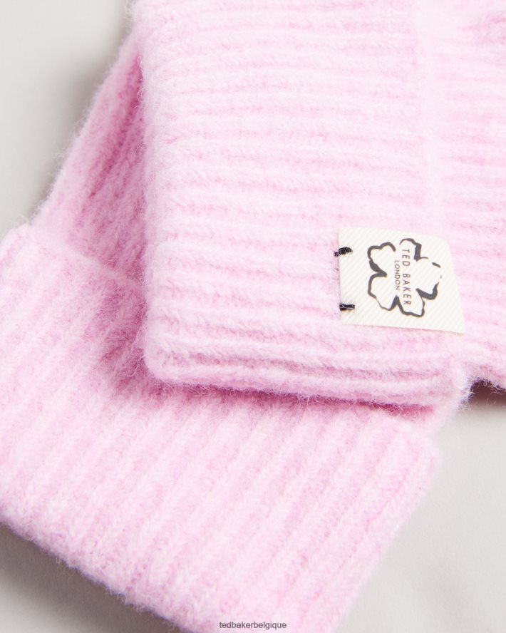 être Ted Baker femmes gants en tricot côtelé brittea rose pâle FR8J421136 accessoires