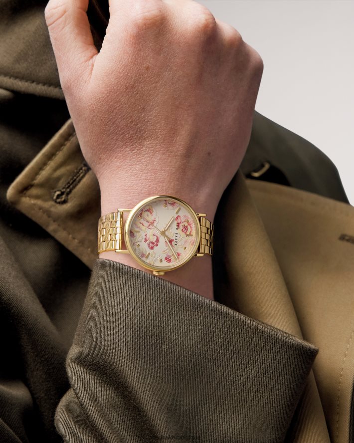 être Ted Baker femmes montre à cadran imprimé floral vintage pippp couleur or FR8J421140 accessoires