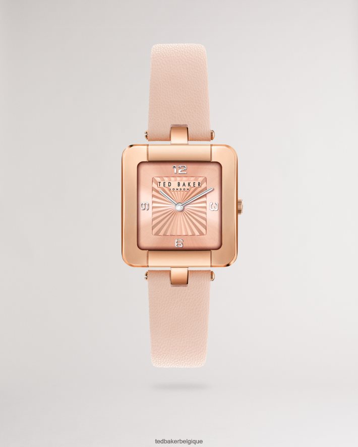 être Ted Baker femmes montre carrée ivelisa avec bracelet en cuir vegan rose clair FR8J421061 accessoires