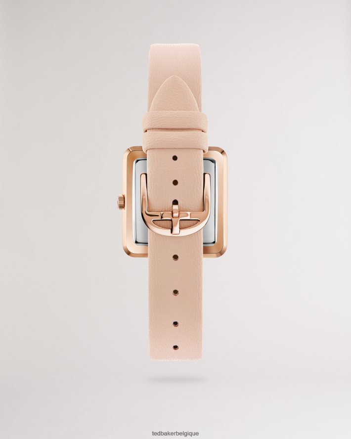 être Ted Baker femmes montre carrée ivelisa avec bracelet en cuir vegan rose clair FR8J421061 accessoires