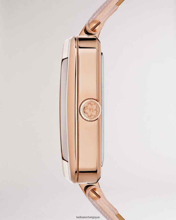 être Ted Baker femmes montre carrée ivelisa avec bracelet en cuir vegan rose clair FR8J421061 accessoires