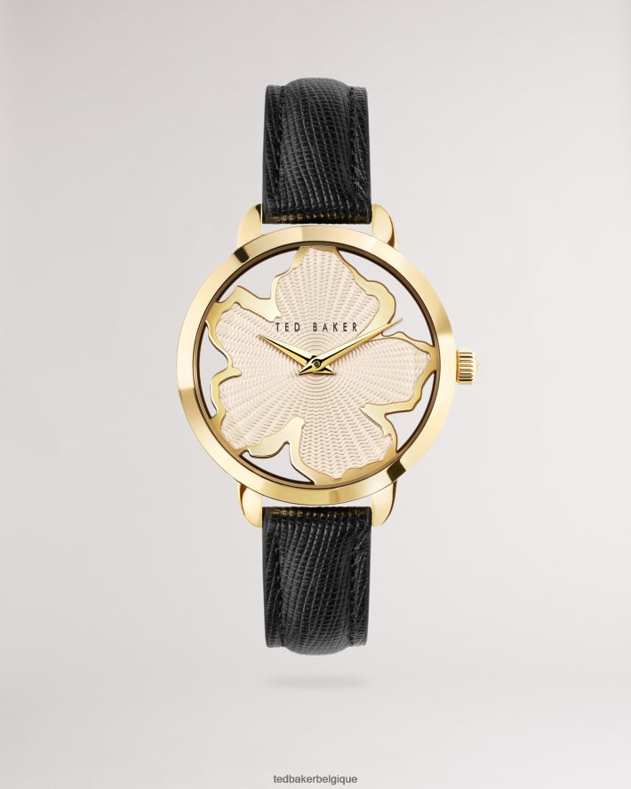 être Ted Baker femmes montre galaten à cadran magnolia et bracelet en cuir noir FR8J421064 accessoires