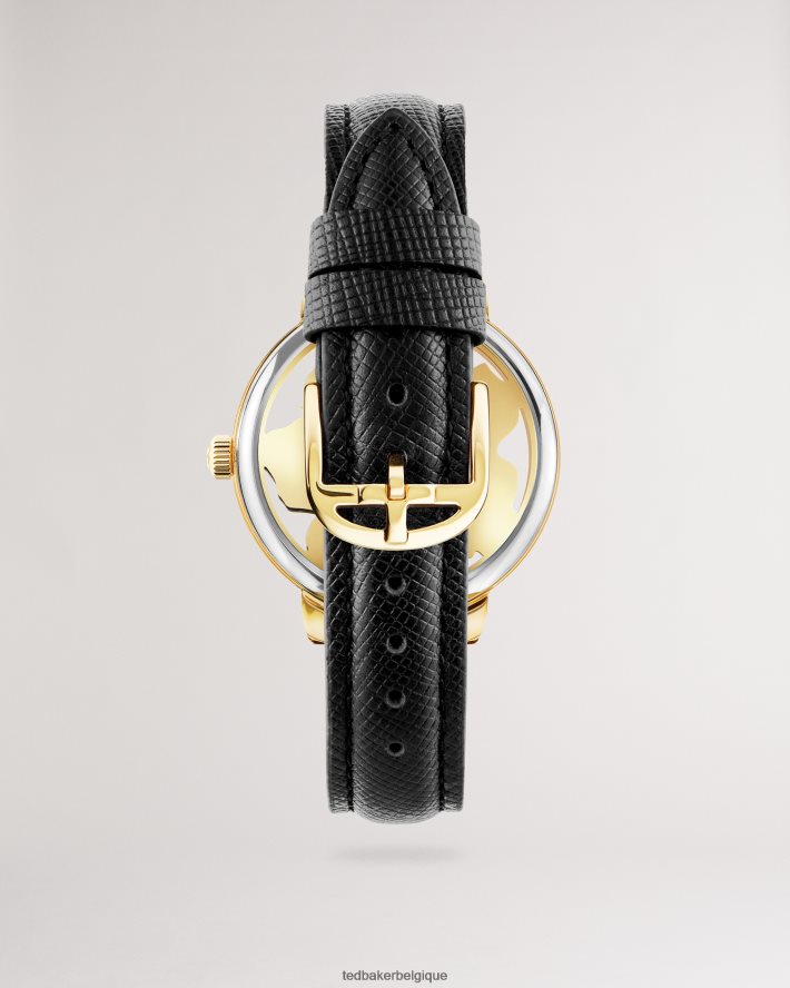être Ted Baker femmes montre galaten à cadran magnolia et bracelet en cuir noir FR8J421064 accessoires