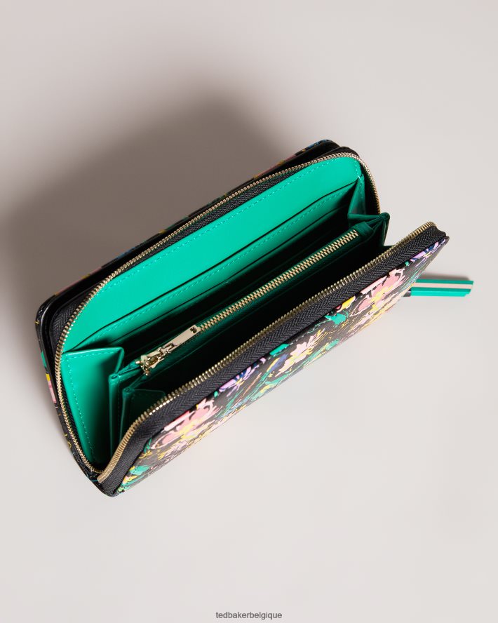 être Ted Baker femmes Parciea flirty texture magnolia grand sac à main zippé noir FR8J421179 accessoires