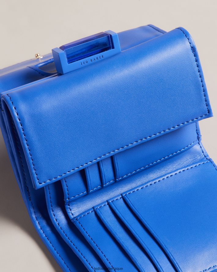 être Ted Baker femmes petit sac à main en cuir mat rozza à cristaux bleu brillant FR8J421074 accessoires