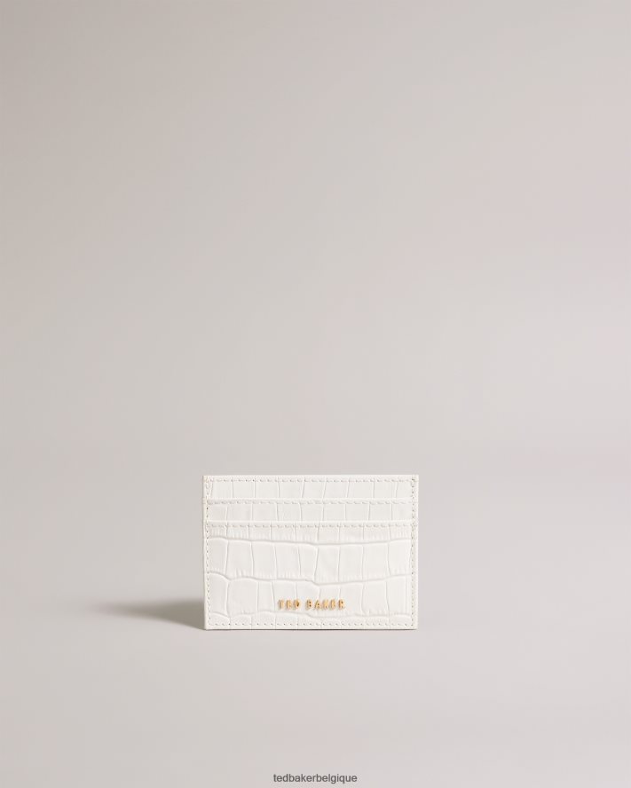 être Ted Baker femmes porte-cartes crokina imitation croco écru FR8J421059 accessoires