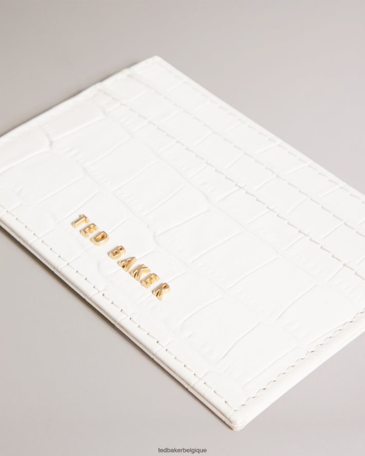 être Ted Baker femmes porte-cartes crokina imitation croco écru FR8J421059 accessoires