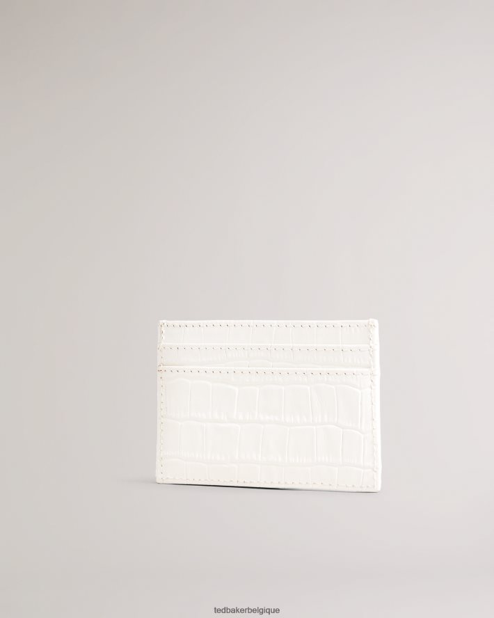 être Ted Baker femmes porte-cartes crokina imitation croco écru FR8J421059 accessoires