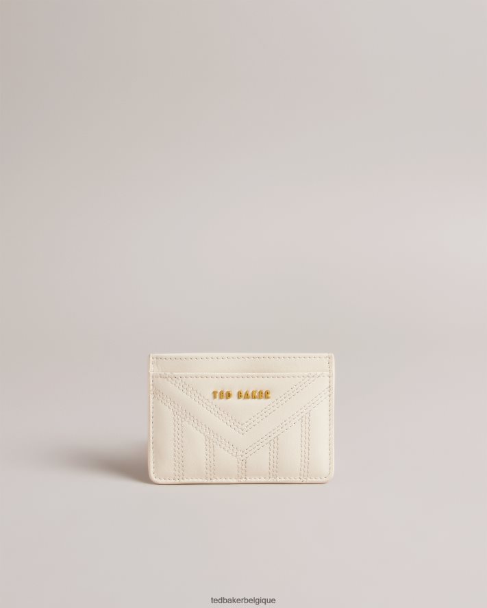 être Ted Baker femmes porte-cartes en cuir matelassé Ayani Ivoire FR8J421161 accessoires