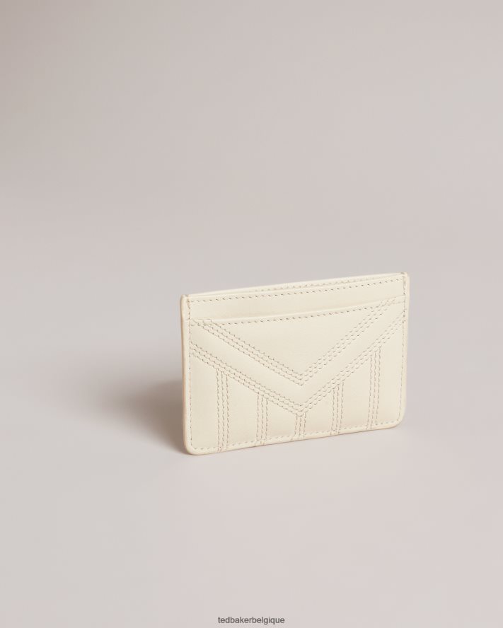 être Ted Baker femmes porte-cartes en cuir matelassé Ayani Ivoire FR8J421161 accessoires