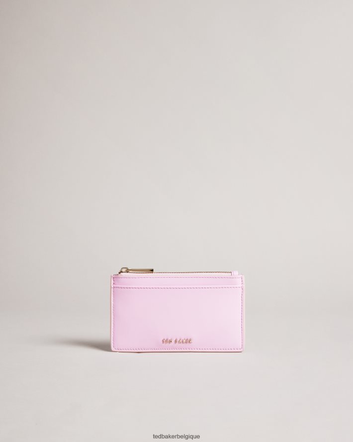 être Ted Baker femmes porte-cartes zippé enduit samie rose clair FR8J421018 accessoires