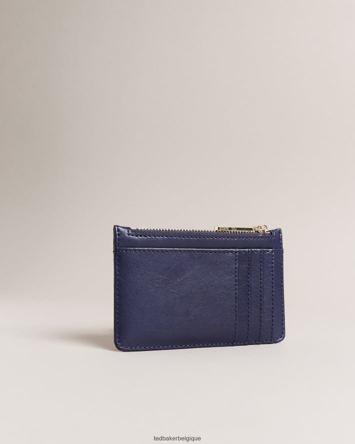 être Ted Baker femmes porte-cartes zippé à œillets et fleurs jorjio bleu foncé FR8J421154 accessoires
