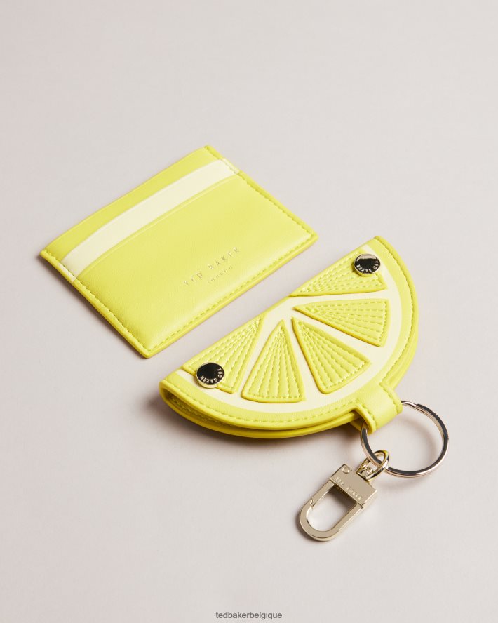 être Ted Baker femmes porte-clés et porte-cartes en tranches de citron Lemmonn jaune FR8J421095 accessoires