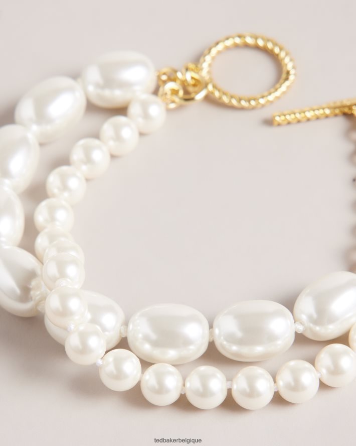 être Ted Baker femmes bracelet double brin de perles de verre Parkah couleur or FR8J42997 bijoux