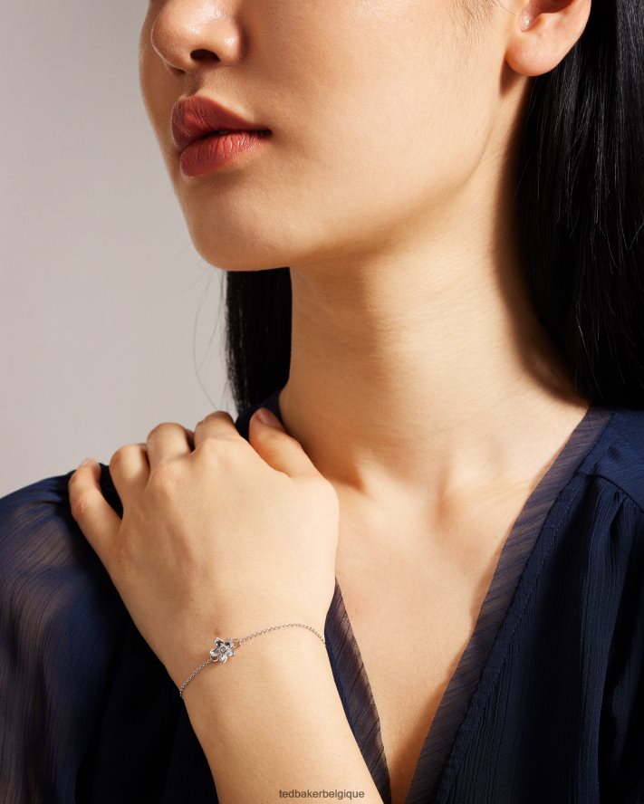 être Ted Baker femmes bracelet à fleurs tressées couleur argent FR8J42963 bijoux