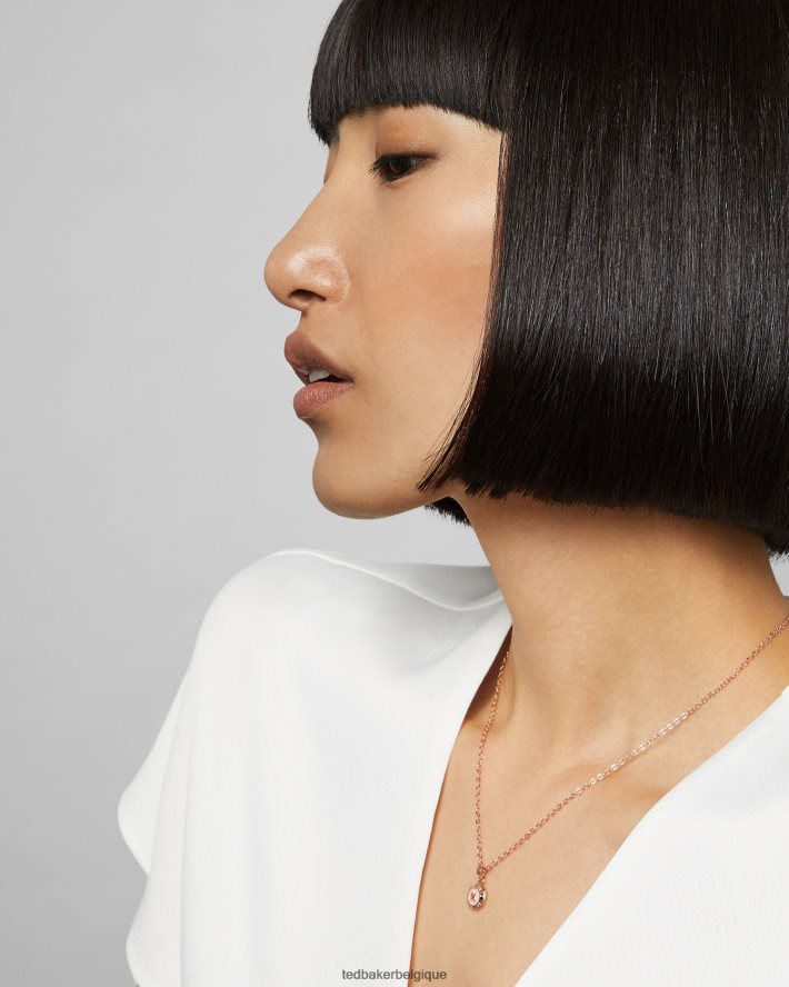 être Ted Baker femmes collier bouton en émail elvina bébé rose FR8J421108 bijoux