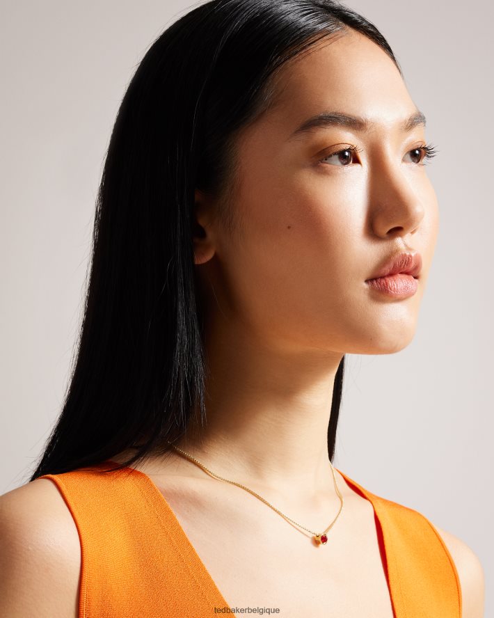 être Ted Baker femmes collier pendentif coeur en verre harparh rouge FR8J421069 bijoux