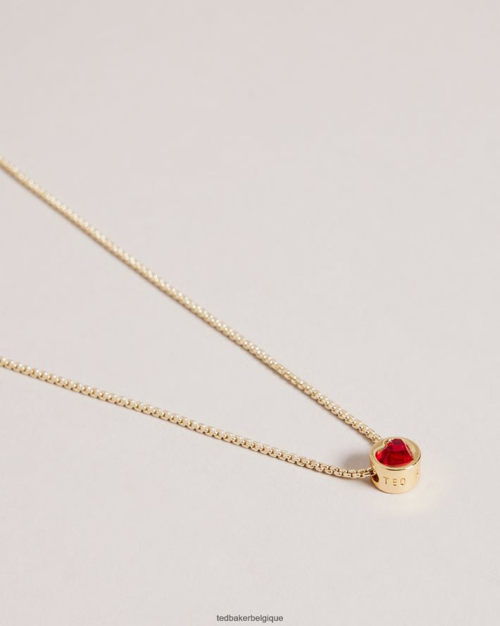 être Ted Baker femmes collier pendentif coeur en verre harparh rouge FR8J421069 bijoux