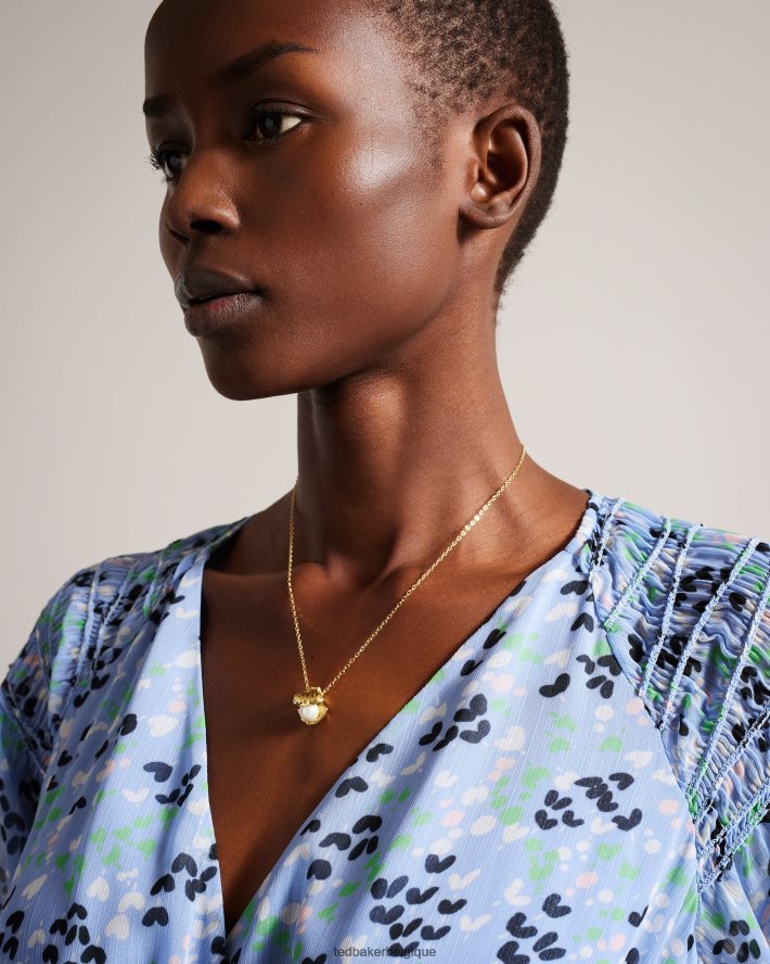 être Ted Baker femmes collier pendentif coquille de palourde clamra couleur or FR8J421046 bijoux