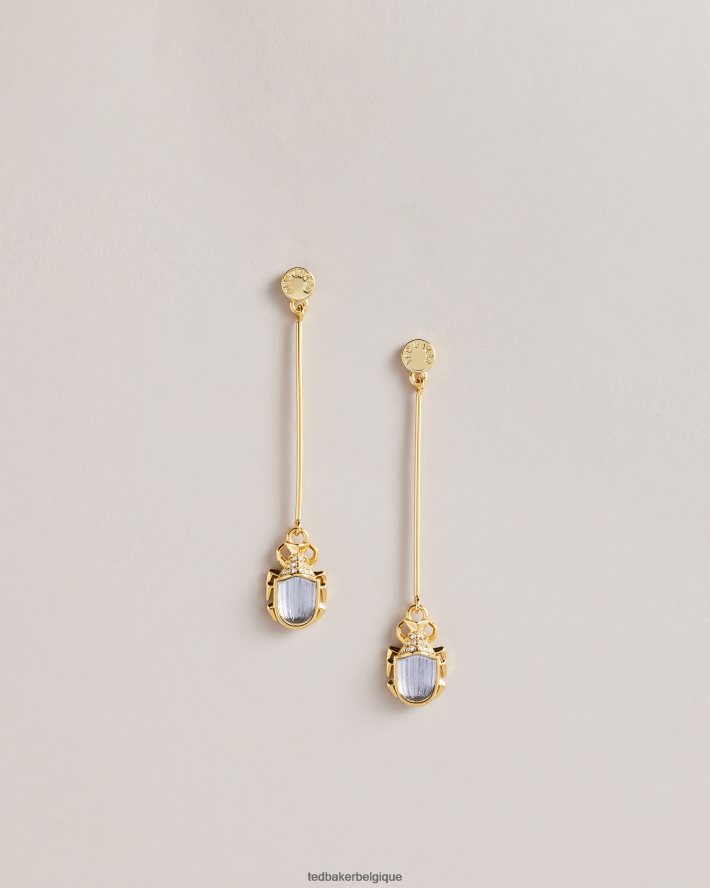 être Ted Baker femmes Lenniee Love Bug - Boucles d'oreilles pendantes en cristal couleur or FR8J421024 bijoux