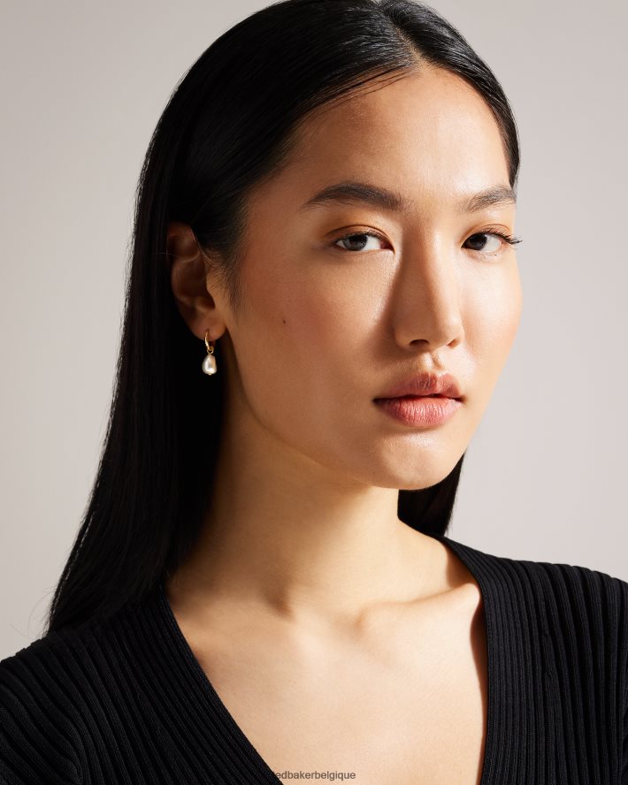 être Ted Baker femmes Periaa - Boucles d'oreilles Huggie en perles couleur or FR8J42967 bijoux