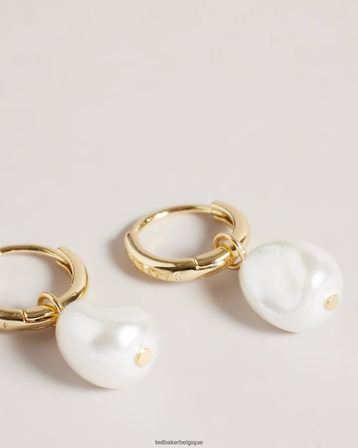 être Ted Baker femmes Periaa - Boucles d'oreilles Huggie en perles couleur or FR8J42967 bijoux