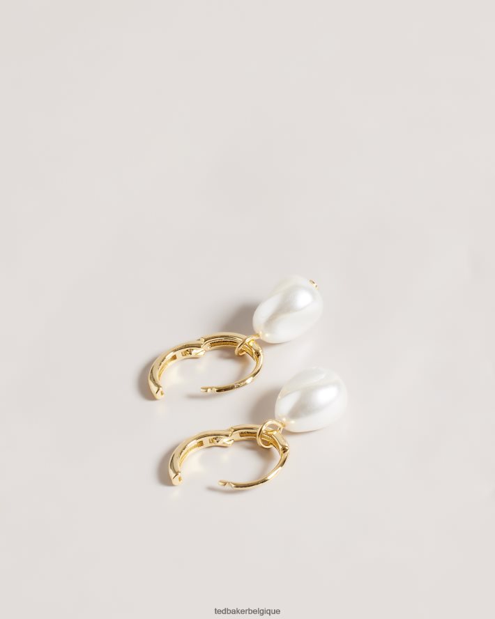 être Ted Baker femmes Periaa - Boucles d'oreilles Huggie en perles couleur or FR8J42967 bijoux