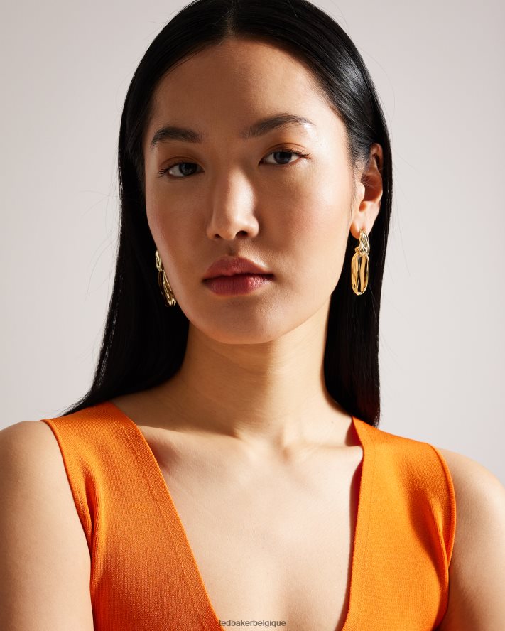 être Ted Baker femmes Rendali - Boucles d'oreilles pendantes à chaîne ondulée couleur or FR8J421057 bijoux