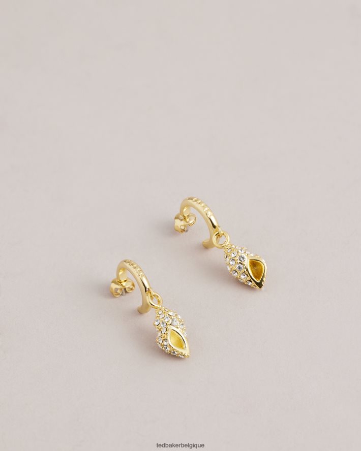 être Ted Baker femmes Sersiee - Boucles d'oreilles pendantes en forme de coquillage en cristal couleur or FR8J421146 bijoux